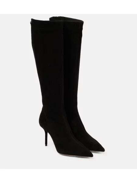 Botine Aquazzura din piele de căprioară negru