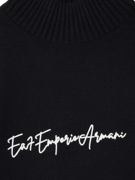 Pulover Ea7 Emporio Armani cu broderie negru