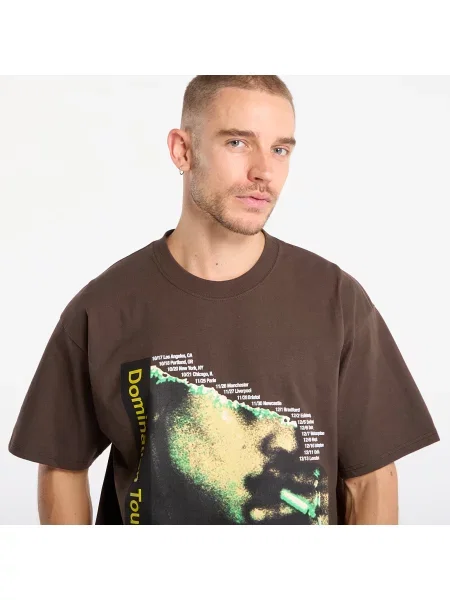 Тениска PLEASURES Domination T-Shirt Brown S кафяво