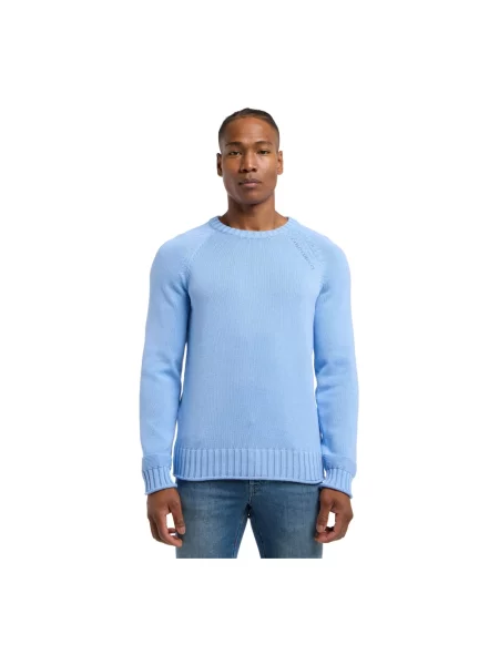 Dzianinowy sweter Carlo Colucci elegancki niebieski