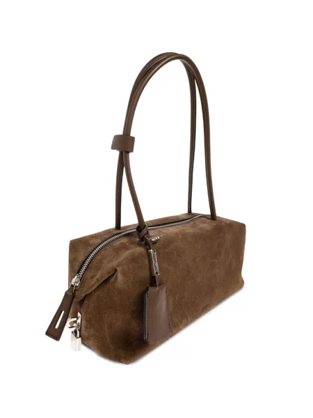 Geantă Max Mara din piele de căprioară maro
