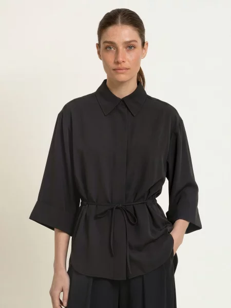 Inwear Košilová Halenka Qaileyiw S Rukávy černá