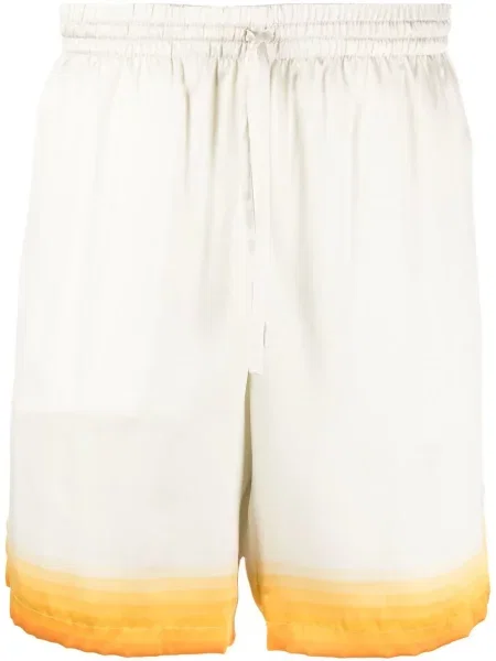 Pantaloni scurți Casablanca de mătase cu imagine