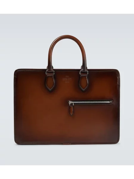Кожена чанта Berluti кафяво