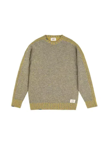 Sweter Bob wełniany z okrągłym dekoltem szary