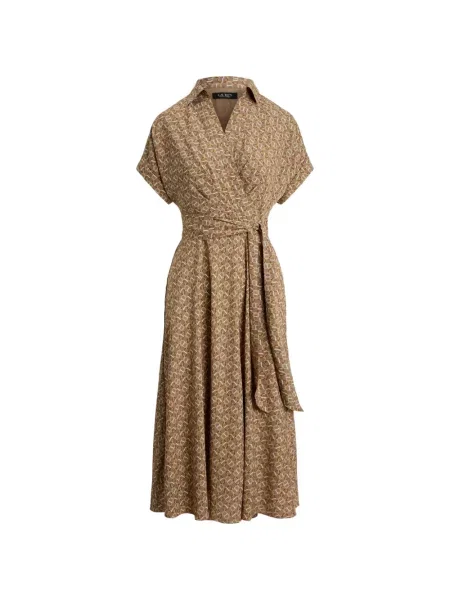 Rochie midi Lauren Ralph Lauren cu imagine maro