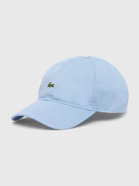 Шапка с козирка Lacoste с апликация синьо