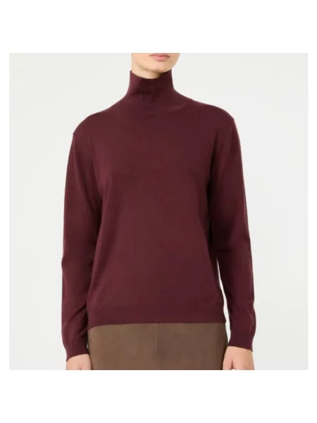 Sweter z golfem Weekend Max Mara wełniany do golfa czerwony