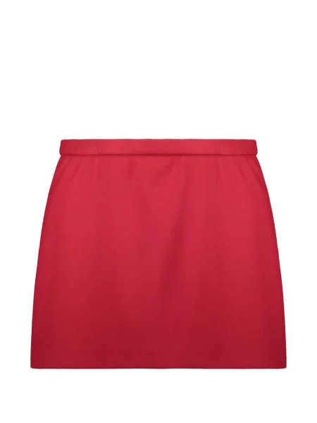 Pantaloni scurți Red Valentino cu talie înaltă din țesătură twill roșu