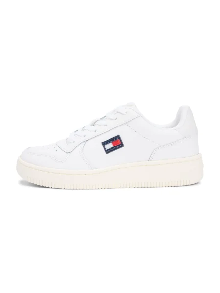 Teniși Tommy Hilfiger cu toc jos alb