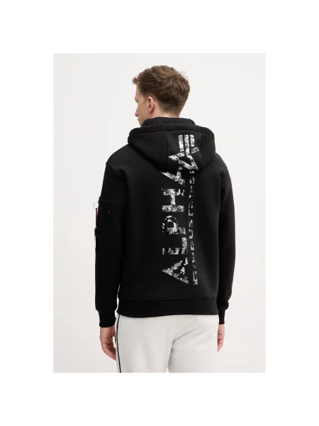 Bluza z kapturem Alpha Industries czarna