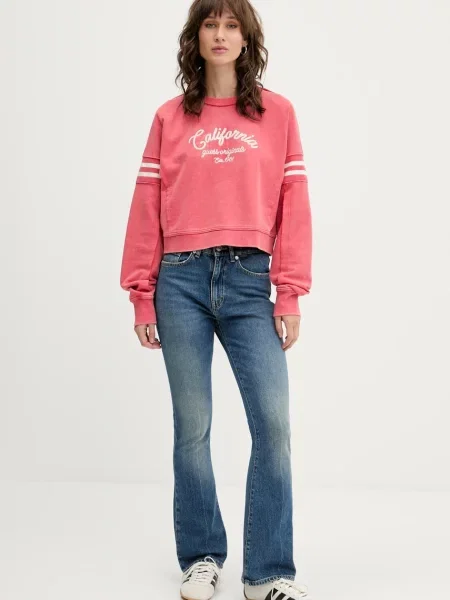 Кофта Guess Originals з принтом рожевий