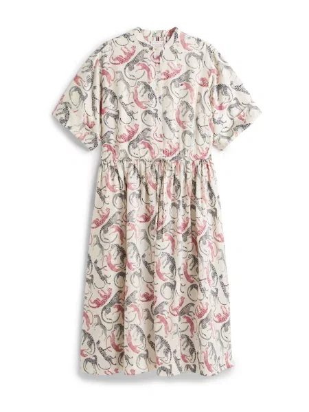 Tommy Hilfiger Curve Košulja haljina pijeska / noćno plava / krvavo crvena