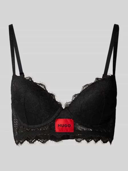 Biustonosz z obszyciem koronką model ‘RED LABEL’ Hugo czarny