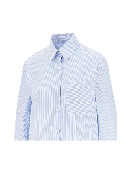 Koszula Emporio Armani w paski z paskiem niebieska