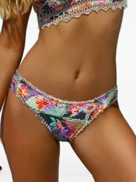 Virágos bikini Del Maar nyomtatás fekete