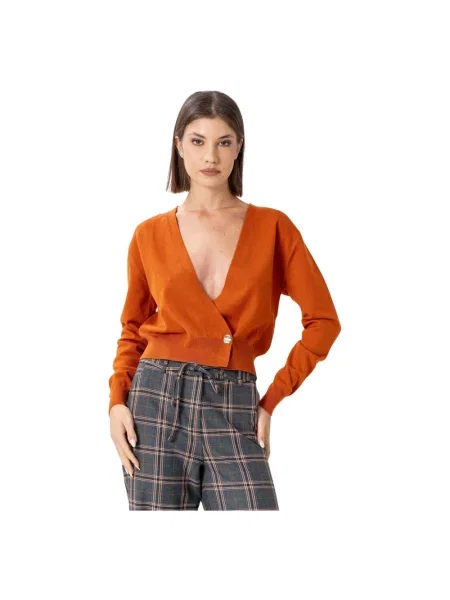 Kardigan Kocca elegancki pomarańczowy