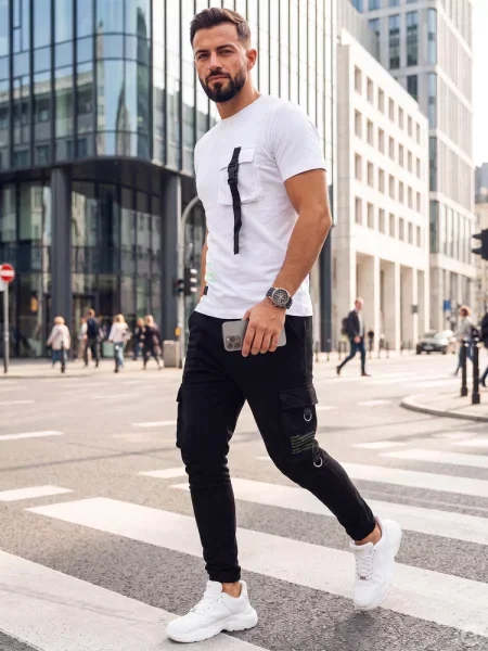 Dres biało-czarny Dstreet czarny
