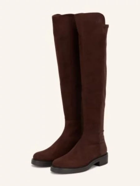 Stuart Weitzman Kozačky Celia tmavě hnědá