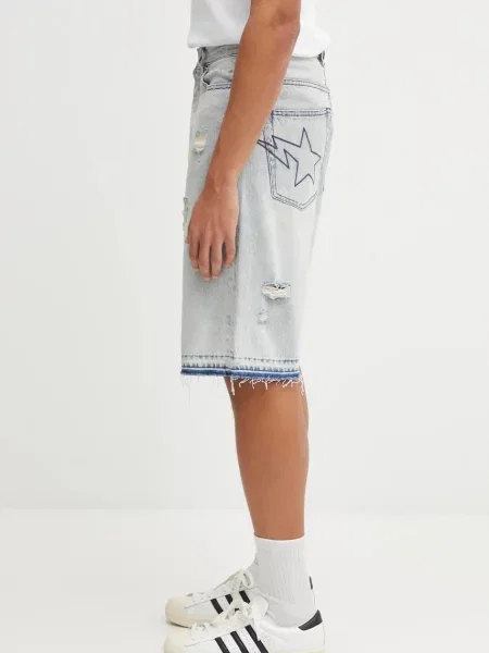 A Bathing Ape pantaloni scurți jeans Destroyed Sta