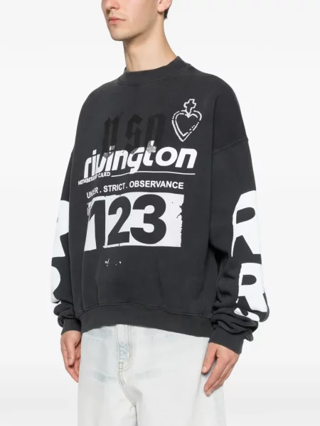 Hanorac grafic Rivington Roi Rebis cu imagine negru