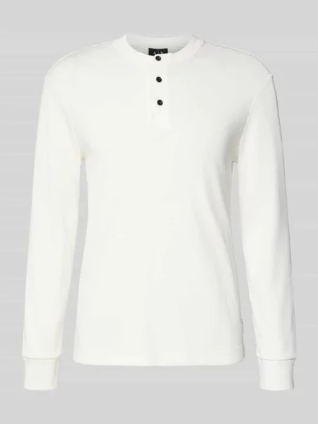 Bluza z prążkowanymi wykończeniami Armani Exchange biała