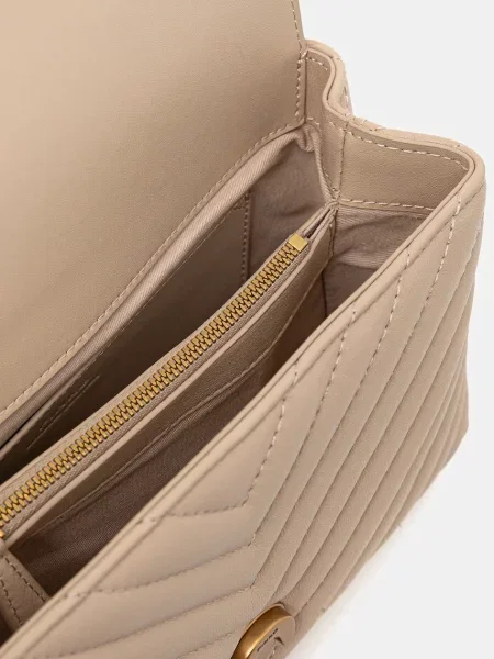 Pinko чанта crossbody дамска от кожа бежово