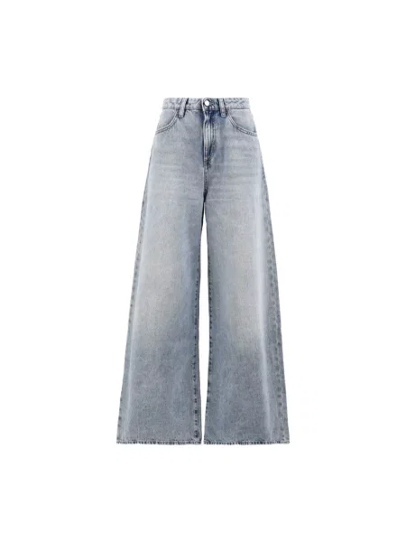 Szerokie jeansy Icon Denim z wysoką talią niebieskie