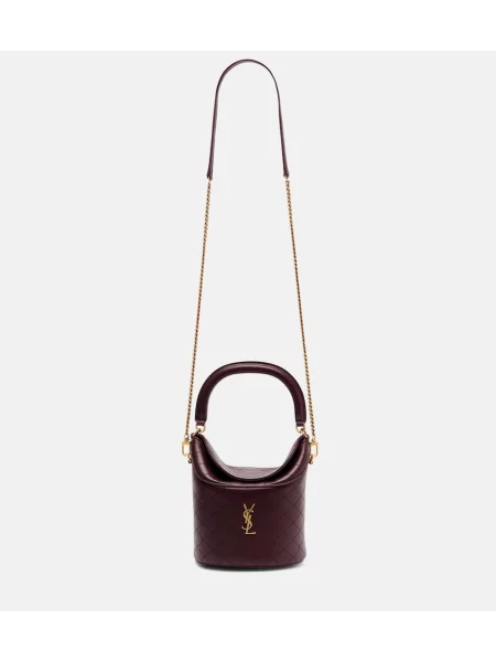 Geantă bucket Saint Laurent din piele bordo