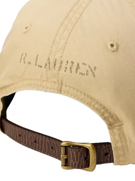 Șapcă Polo Ralph Lauren cu decolteu în V cu autograf în carouri albastru