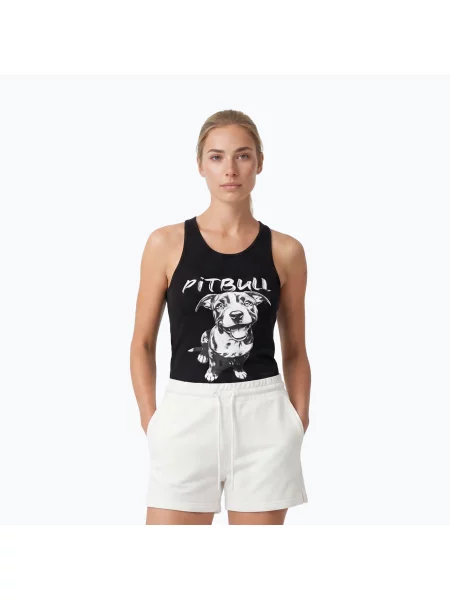 Tricou pentru femei Pitbull Puppy 2 Tank Top black negru