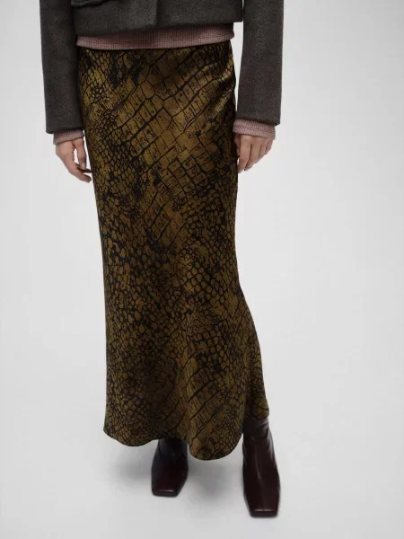 Спідниця міді MANGO коричневий