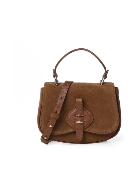 Coccinelle torebka crossbody zamszowa brązowa