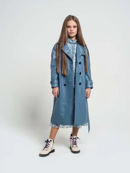 Дитячий Тренч Alnest штучна шкіра блакитний