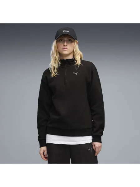 PUMA bluza Essentials Elevated Standard z krÃ³tkim zamkiem OdzieÅ¼ S czarny