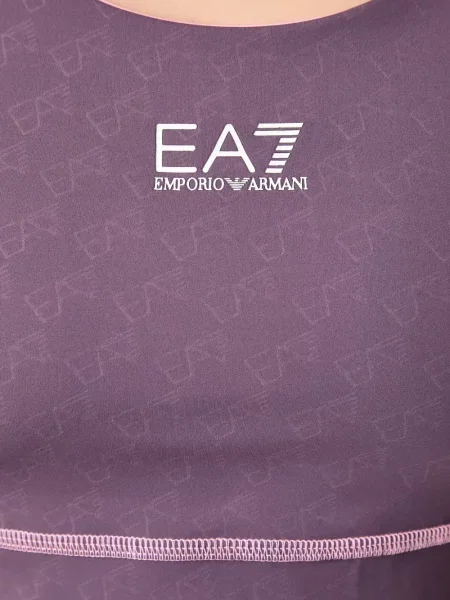 Обратим спортен сутиен Ea7 Emporio Armani с принт виолетово