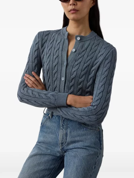 Πλεκτή περικομμένο ζακέτα Ralph Lauren Collection μπλε