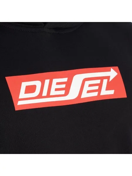 Bluza z kapturem Diesel z logo czarna