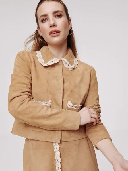 Daahls by Emma Roberts exclusively for ABOUT YOU Geacă de primăvară-toamnă Lucca maro deschis alb