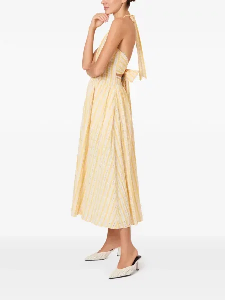Rochie midi Rosie Assoulin în carouri galben