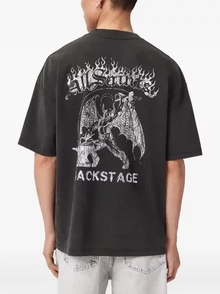 Tricou Allsaints cu imagine negru