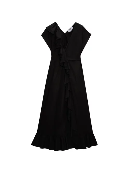 Rochie Msgm cu decolteu în V cu volane de costum negru