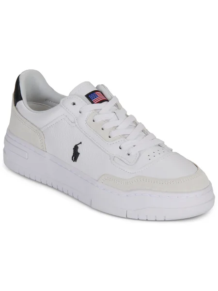 Sneakerși Polo Ralph Lauren din dantelă alb