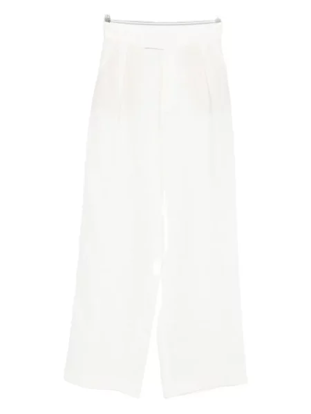 Pantaloni Lita Couture plisate alb