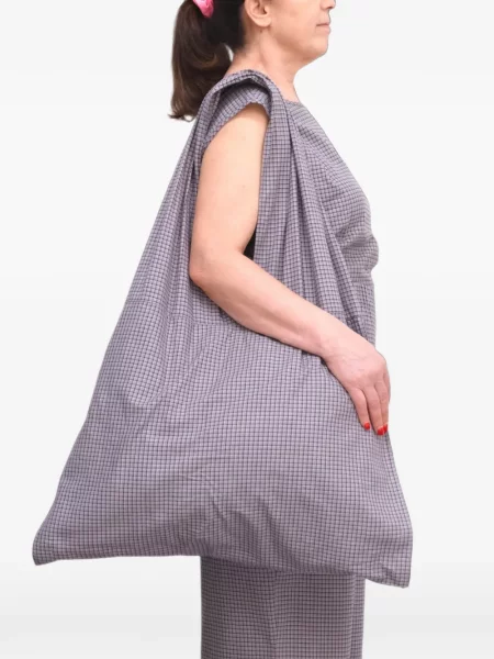Geantă shopper Baserange de flanelă gri