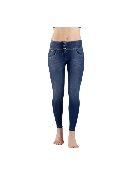 Skinny jeansy skinny Freddy niebieskie