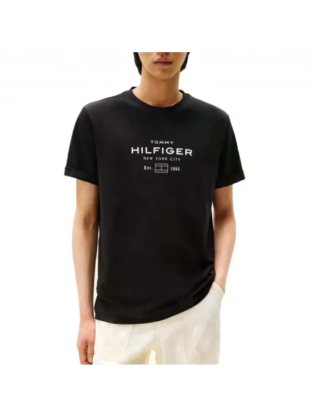 Tommy Hilfiger Koszulki Mężczyzna M Graficzne Koszulki Stos czarny