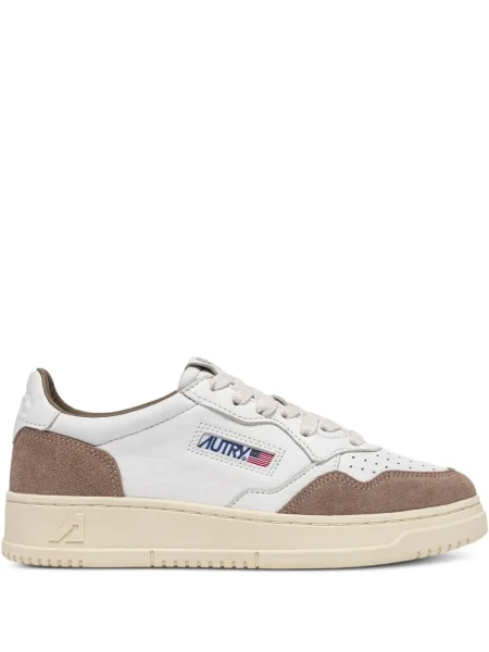 Sneakerși Autry din piele de căprioară alb
