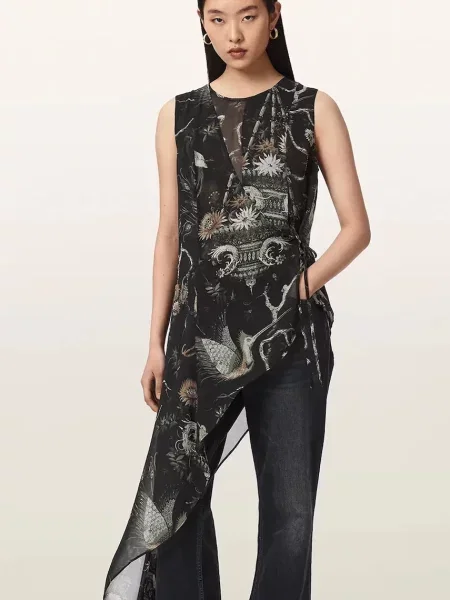AllSaints асиметрична блузка ENOLA