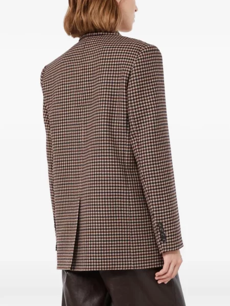 Μάλλινος καρό μπλέιζερ Max Mara καφέ